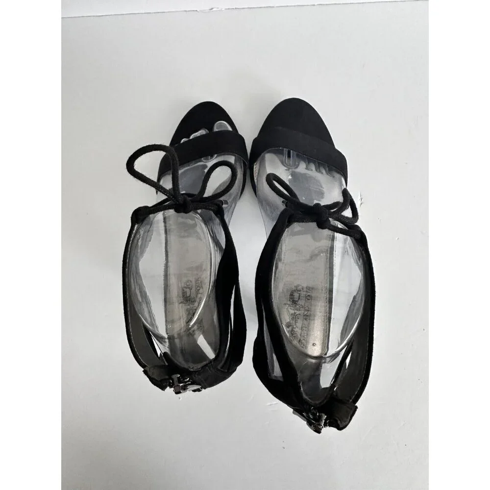 Coach and Four Women's Strappy Heel Ankle Sandals 7.5‎ Zip/Drawstrings Closure